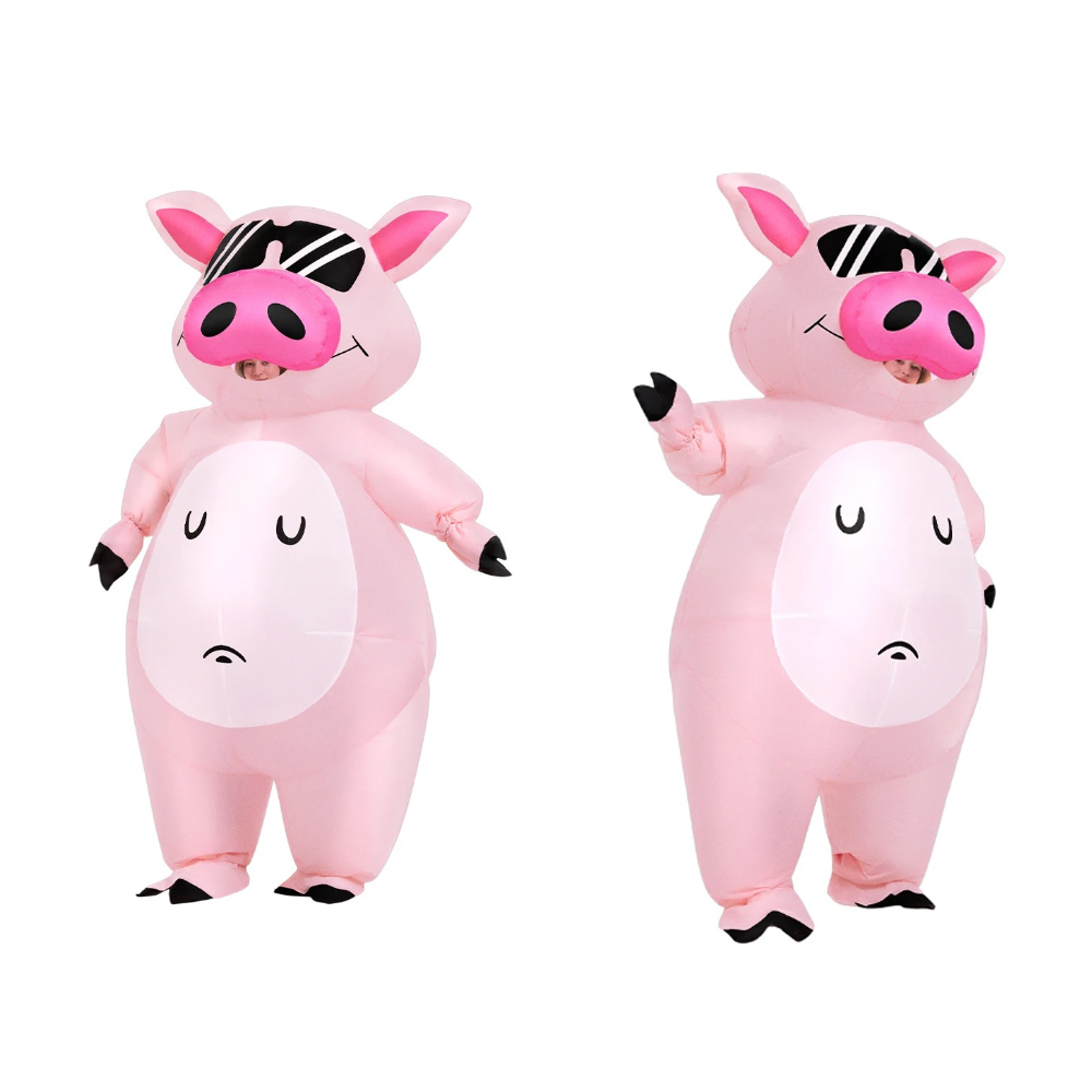 漫画動物子豚のインフレータブルコスチューム アニメピンクスー - Costumes のレビューと価格