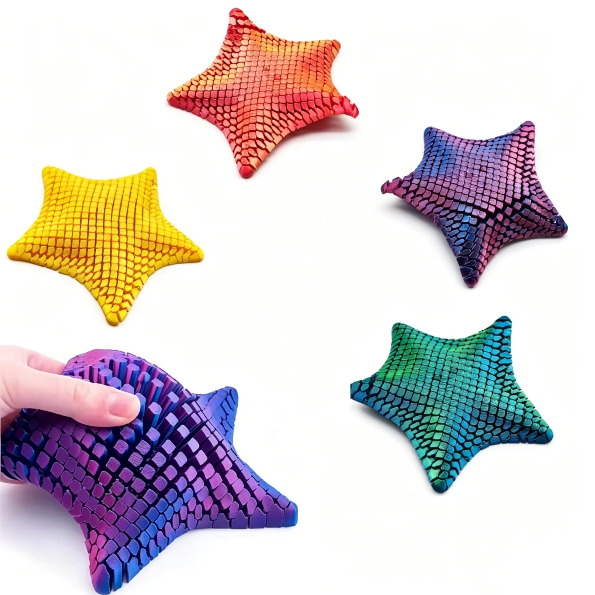 3Dプリント製の関節可動式ヒトデ、柔軟なジョイント付きフィジ - Novelty Gifts のレビューと価格