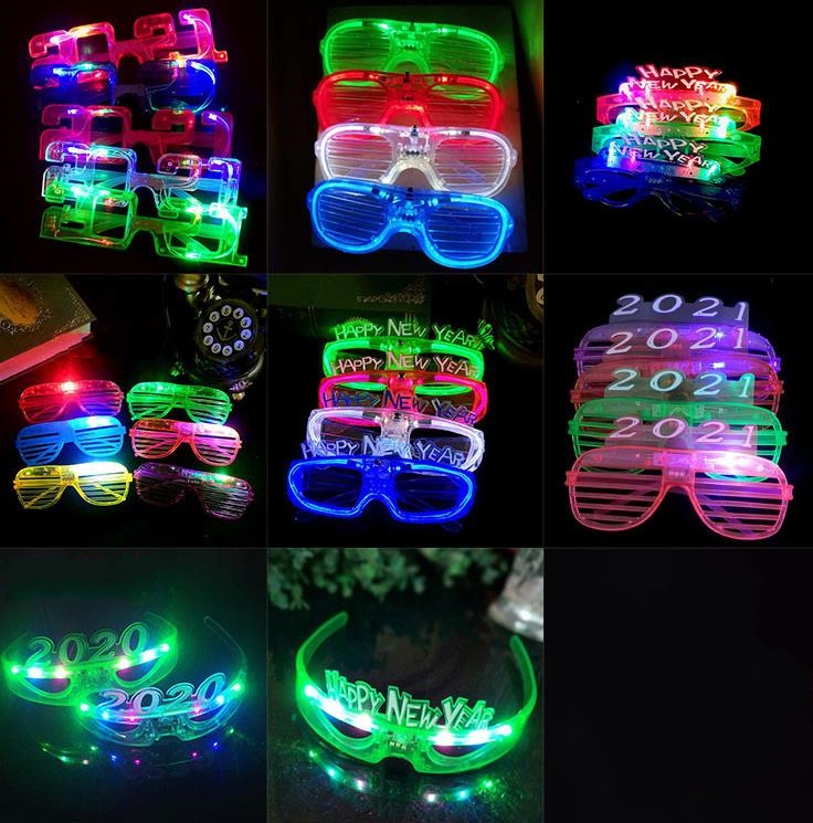 パーティー,ハロウィーン,クリスマス,結婚式,カーニバル,誕 - Glow In The Dark Party Glasses のレビューと価格