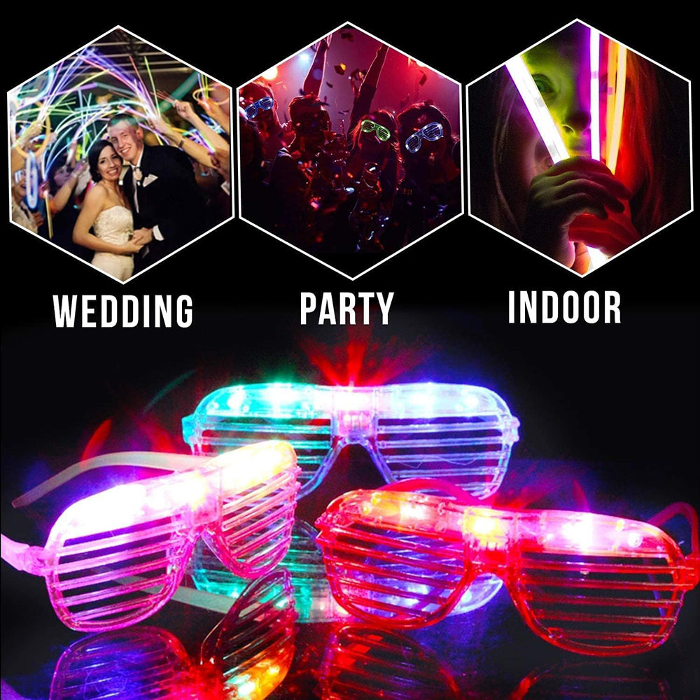 136 パック 暗闇で光る ライトアップ パーティー記念品  - Glow In The Dark Party Glasses のレビューと価格