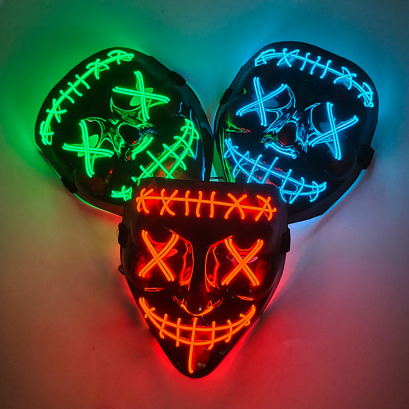 プロ仕様のパーソナライズ発光LEDパージマスク ハロウィンボ - Led Purge Mask Halloween のレビューと価格