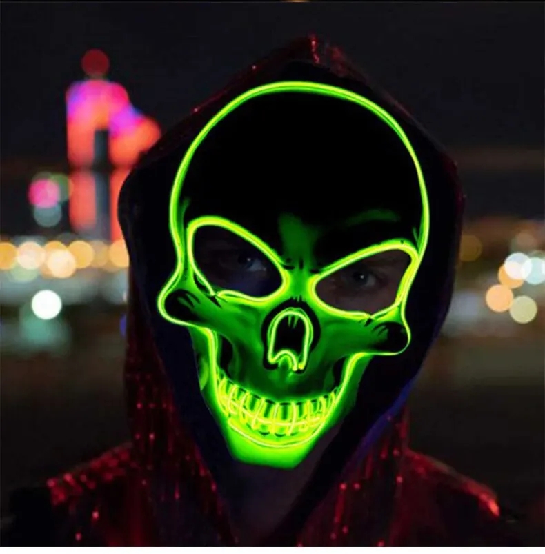 LEDライトアップネオンマスク,パーティーマスク,楽しいマス - Led Purge Mask Halloween のレビューと価格