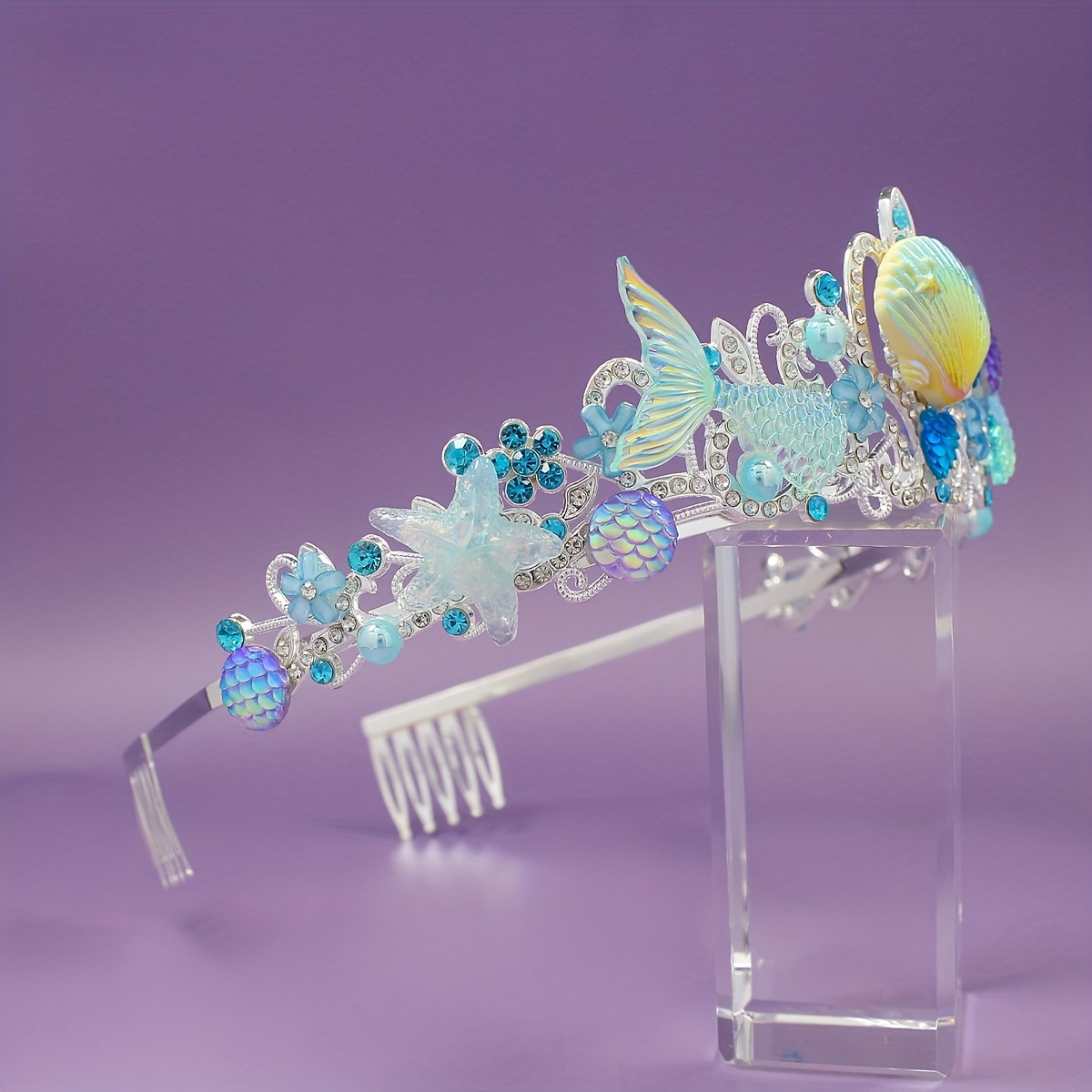 2025年新作 マーメイドヘアコームクラウン オーシャンシリ - Party Supplies のレビューと価格