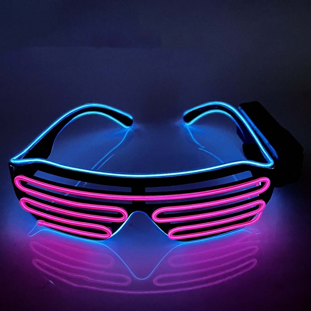 ワイヤレスLED発光メガネ、クールなツートンカラー、暗闇で光 - Glow In The Dark Party Glasses のレビューと価格