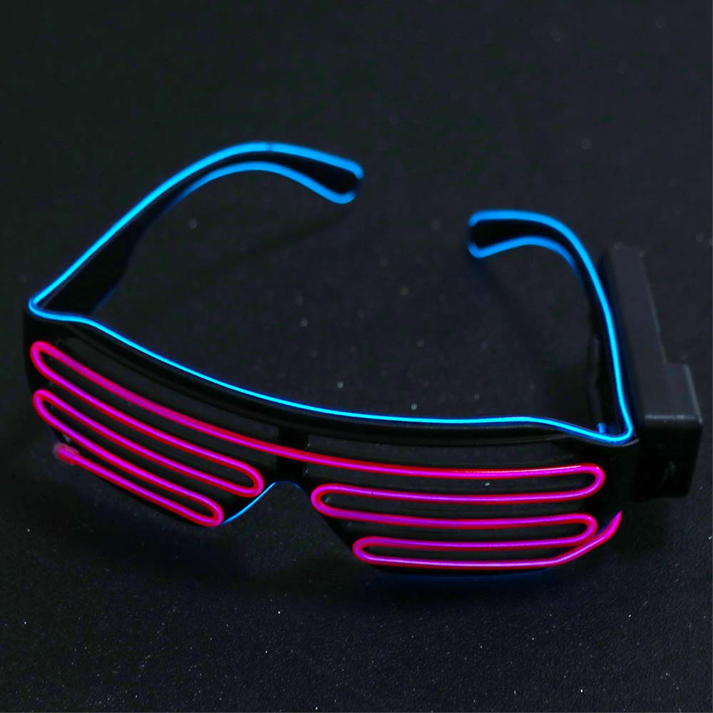 ワイヤレスLED発光メガネ、クールなツートンカラー、暗闇で光 - Glow In The Dark Party Glasses のレビューと価格
