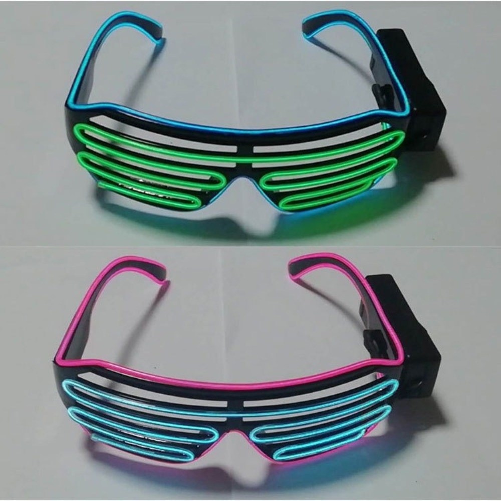 ワイヤレスLED発光メガネ、クールなツートンカラー、暗闇で光 - Glow In The Dark Party Glasses のレビューと価格